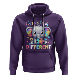 Cute Elephant Autism Awareness Hoodie Its Ok To Be Different TS01 Purple Printyourwear