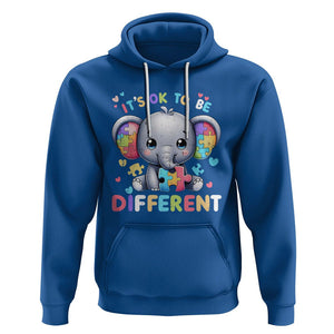 Cute Elephant Autism Awareness Hoodie Its Ok To Be Different TS01 Royal Blue Printyourwear