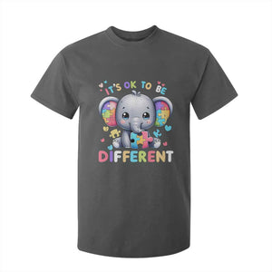 Cute Elephant Autism Awareness T Shirt For Kid Its Ok To Be Different TS01 Dark Heather Printyourwear