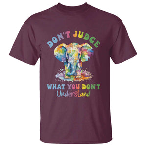 Autism Awareness Acceptance Elephant T Shirt It's OK To Be Different TS01 Maroon Printyourwear