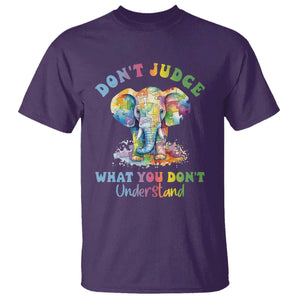 Autism Awareness Acceptance Elephant T Shirt It's OK To Be Different TS01 Purple Printyourwear