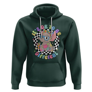 Support Autism Hoodie It's Okay To Be Different Funny Elephant TS01 Dark Forest Green Printyourwear