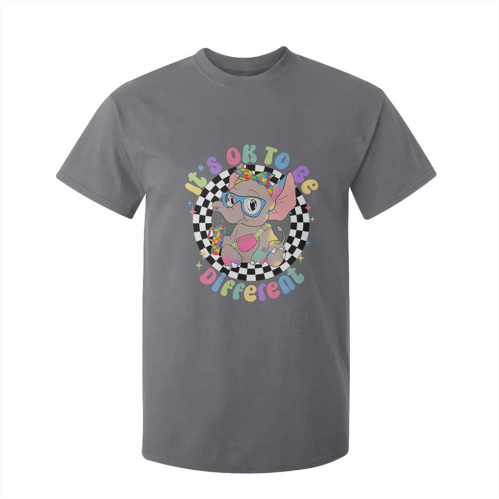 Support Autism T Shirt For Kid It's Okay To Be Different Funny Elephant TS01 Charcoal Printyourwear