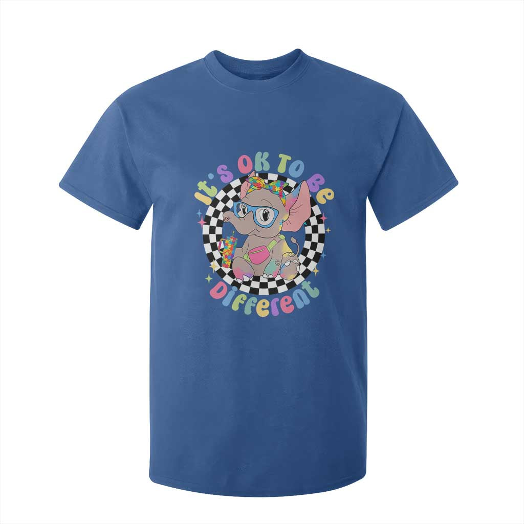 Support Autism T Shirt For Kid It's Okay To Be Different Funny Elephant TS01 Royal Blue Printyourwear