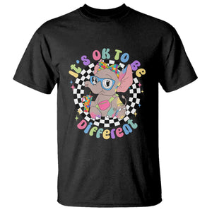 Support Autism T Shirt It's Okay To Be Different Funny Elephant TS01 Black Printyourwear