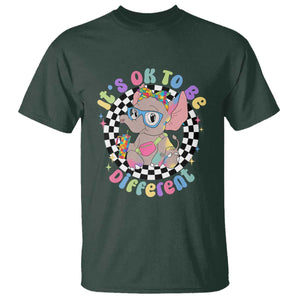 Support Autism T Shirt It's Okay To Be Different Funny Elephant TS01 Dark Forest Green Printyourwear