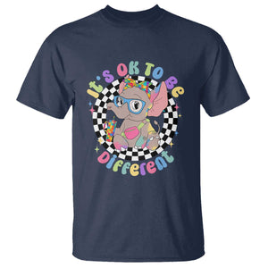 Support Autism T Shirt It's Okay To Be Different Funny Elephant TS01 Navy Printyourwear