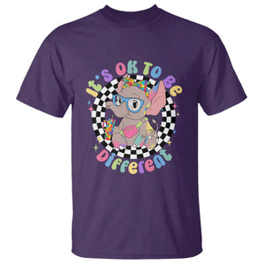 Support Autism T Shirt It's Okay To Be Different Funny Elephant TS01 Purple Printyourwear