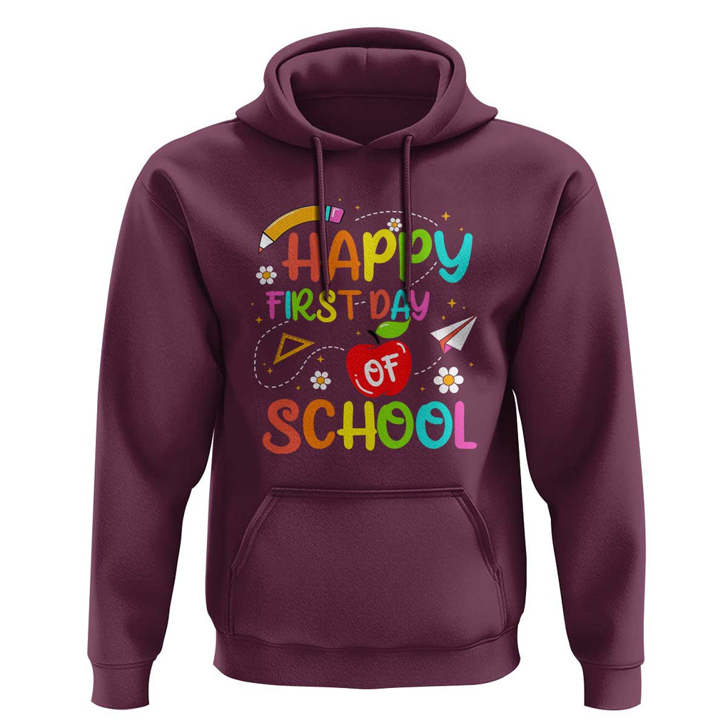 Welcome Back to School Hoodie First Day Premium Tee for Teachers & Students TS01 Maroon Print Your Wear