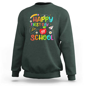 Welcome Back to School Sweatshirt First Day Premium Tee for Teachers & Students TS01 Dark Forest Green Print Your Wear