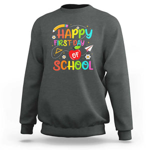 Welcome Back to School Sweatshirt First Day Premium Tee for Teachers & Students TS01 Dark Heather Print Your Wear