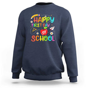 Welcome Back to School Sweatshirt First Day Premium Tee for Teachers & Students TS01 Navy Print Your Wear