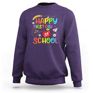 Welcome Back to School Sweatshirt First Day Premium Tee for Teachers & Students TS01 Purple Print Your Wear