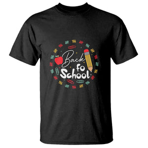 Teacher & Kids Back to School Tee T Shirt First Day of School Pencil Theme TS01 Black Print Your Wear