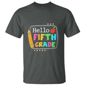 Hello Fifth Grade T Shirt Back to School Outfit for 5th Graders TS01 Dark Heather Print Your Wear