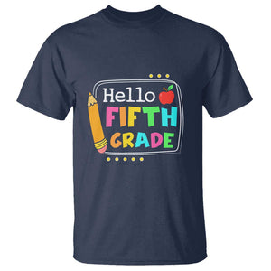 Hello Fifth Grade T Shirt Back to School Outfit for 5th Graders TS01 Navy Print Your Wear