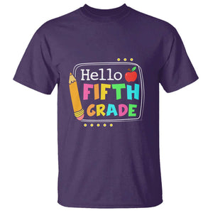 Hello Fifth Grade T Shirt Back to School Outfit for 5th Graders TS01 Purple Print Your Wear