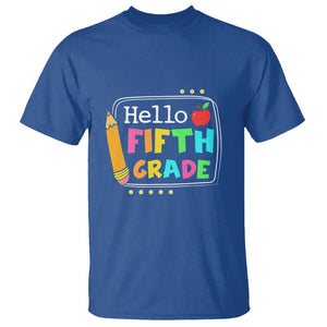 Hello Fifth Grade T Shirt Back to School Outfit for 5th Graders TS01 Royal Blue Print Your Wear