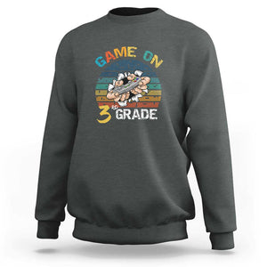 Game On 3rd Grade Sweatshirt Funny Back to School Gamer Level Unlocked TS01 Dark Heather Print Your Wear