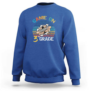 Game On 3rd Grade Sweatshirt Funny Back to School Gamer Level Unlocked TS01 Royal Blue Print Your Wear