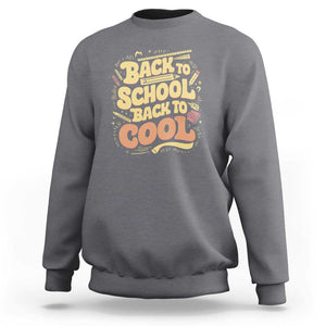 Funny Back to School Sweatshirt Back to Cool Design TS01 Charcoal Print Your Wear