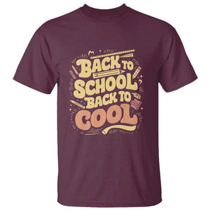 Funny Back to School T Shirt Back to Cool Design TS01 Maroon Print Your Wear