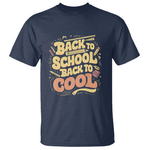 Funny Back to School T Shirt Back to Cool Design TS01 Navy Print Your Wear