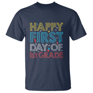 Happy First Day of 1st Grade T Shirt Back to School for Girls & Boys TS01 Navy Print Your Wear