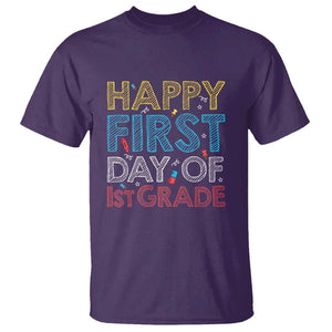 Happy First Day of 1st Grade T Shirt Back to School for Girls & Boys TS01 Purple Print Your Wear