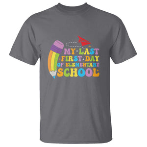 Back to School T Shirt My Last First Day of Elementary School TS01 Charcoal Print Your Wear