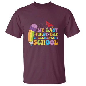 Back to School T Shirt My Last First Day of Elementary School TS01 Maroon Print Your Wear