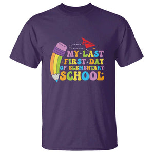 Back to School T Shirt My Last First Day of Elementary School TS01 Purple Print Your Wear