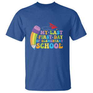 Back to School T Shirt My Last First Day of Elementary School TS01 Royal Blue Print Your Wear