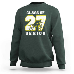 Class of 2027 Senior Sweatshirt 12th Grade Back to School High School TS01 Dark Forest Green Print Your Wear