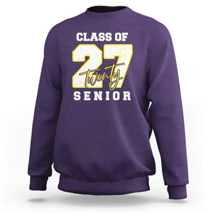 Class of 2027 Senior Sweatshirt 12th Grade Back to School High School TS01 Purple Print Your Wear