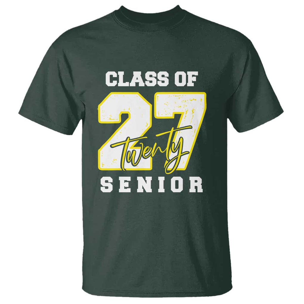 Class of 2027 Senior T Shirt 12th Grade Back to School High School TS01 Dark Forest Green Print Your Wear