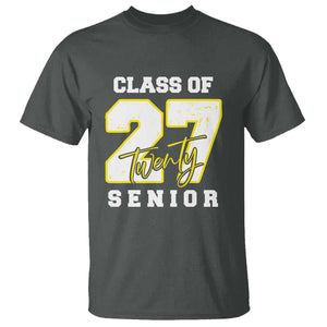 Class of 2027 Senior T Shirt 12th Grade Back to School High School TS01 Dark Heather Print Your Wear