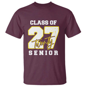 Class of 2027 Senior T Shirt 12th Grade Back to School High School TS01 Maroon Print Your Wear