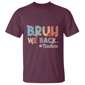 Bruh We Back 1st Graders T Shirt Retro Vintage Back to School Design TS01 Maroon Print Your Wear