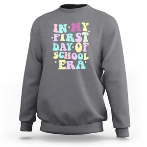 In My First Day of School Era Sweatshirt Back to School Retro Style TS01 Charcoal Print Your Wear