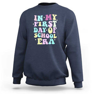 In My First Day of School Era Sweatshirt Back to School Retro Style TS01 Navy Print Your Wear