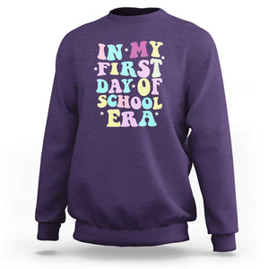 In My First Day of School Era Sweatshirt Back to School Retro Style TS01 Purple Print Your Wear