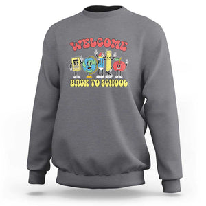 Welcome Back to School Sweatshirt Happy First Day for Teachers, Boys, & Girls TS01 Charcoal Print Your Wear