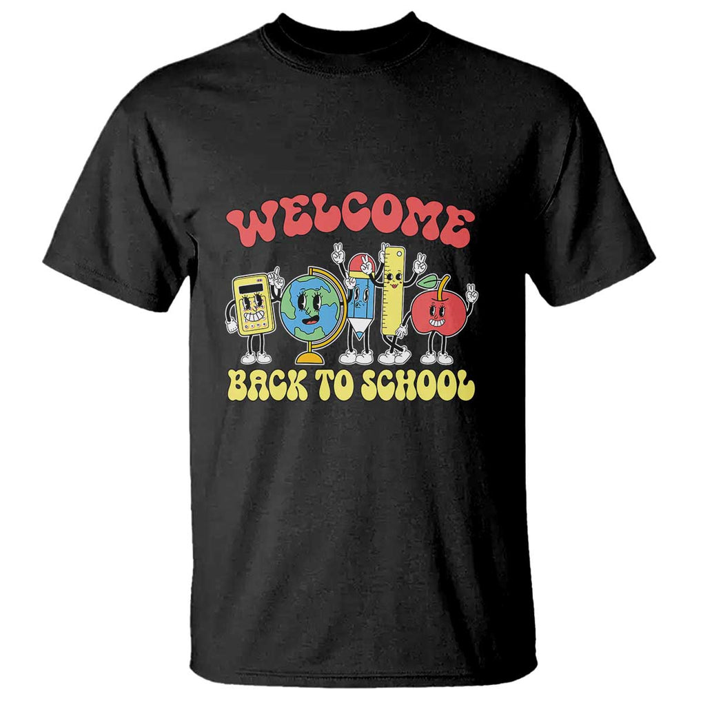 Welcome Back to School T Shirt Happy First Day for Teachers, Boys, & Girls TS01 Black Print Your Wear