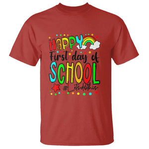 Happy First Day of School T Shirt Perfect for Teachers Back to School TS01 Red Print Your Wear