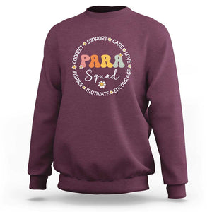 Back to School PARA Squad Tee Sweatshirt Celebrate Squad Appreciation Week TS01 Maroon Print Your Wear