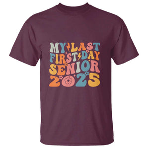 Class of 2025 Senior Tee T Shirt My Last First Day Back to School TS01 Maroon Print Your Wear