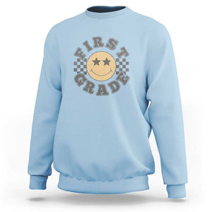 Back to School Tee Sweatshirt First Day of 1st Grade for First Grade Teachers TS01 Light Blue Print Your Wear