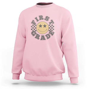 Back to School Tee Sweatshirt First Day of 1st Grade for First Grade Teachers TS01 Light Pink Print Your Wear