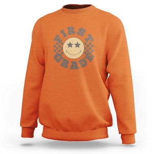 Back to School Tee Sweatshirt First Day of 1st Grade for First Grade Teachers TS01 Orange Print Your Wear